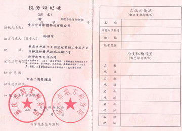 税务登记证内页